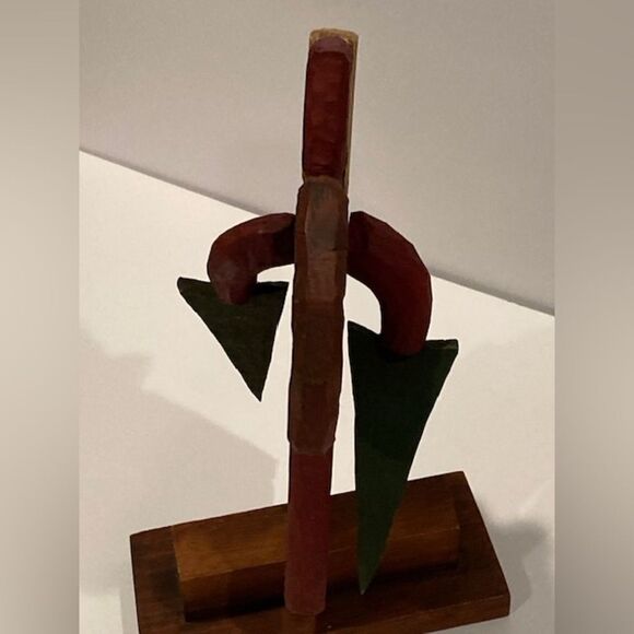 Folk Art Hand Carved Wooden Santa Figurine Whirly Gig Painted Adjustable Arms - Picture 11 of 15